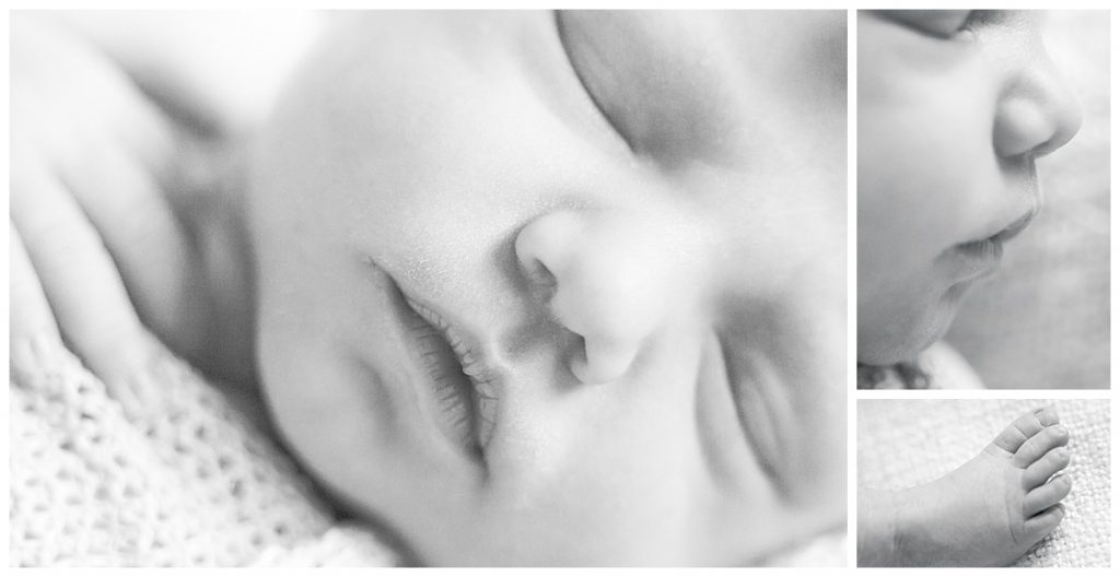 Baby Emma black and white Savvy Images San Mateo Newborn Photos